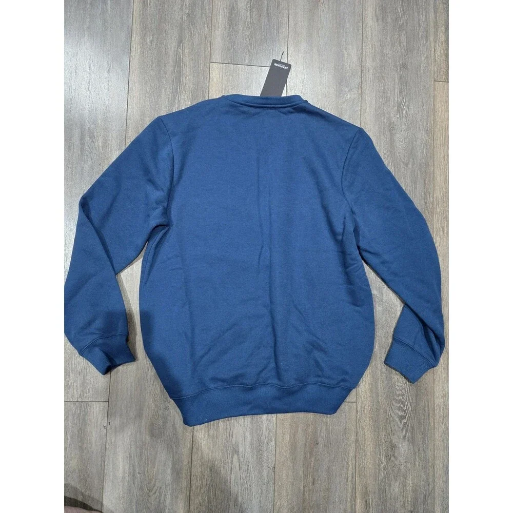 True Religion NWT Mens XL Blue Crewneck Sweatshirt Buddha Guitar Graphic